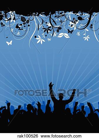 Stock Illustration - party crowd. Fotosearch