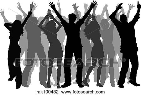 Drawing - party people. Fotosearch