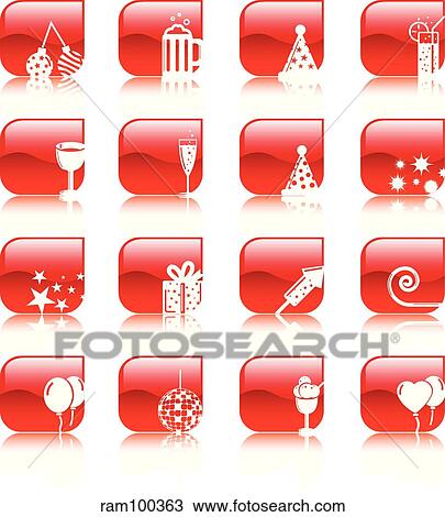 Drawing - party red refl. Fotosearch
