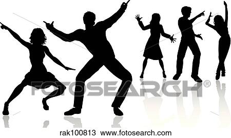 People dancing View Large Illustration Drawing - People dancing. Fotosearch