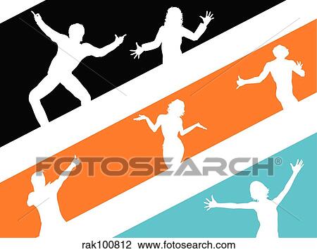 People silhouettes View Large Illustration Drawing - People silhouettes. Fotosearch