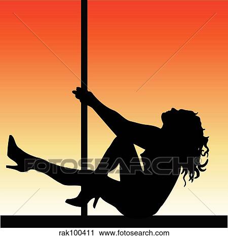 Pole dancer View Large Illustration Clip Art - Pole dancer. Fotosearch