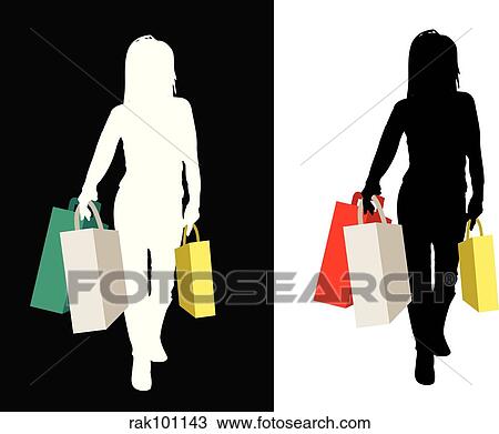 Drawing - Power shopper. Fotosearch