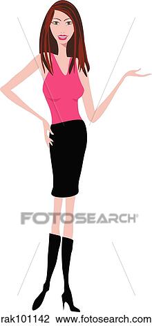 Presenting female View Large Illustration Drawing - Presenting female. Fotosearch