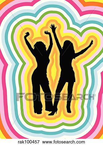 Psychedelic females View Large Illustration Stock Illustration - Psychedelic females. Fotosearch