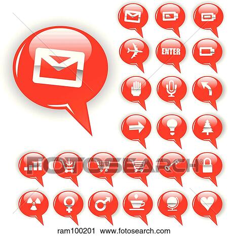 Clip Art - red icons. Fotosearch