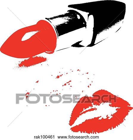 Red lipstick View Large Illustration Clip Art - Red lipstick. Fotosearch