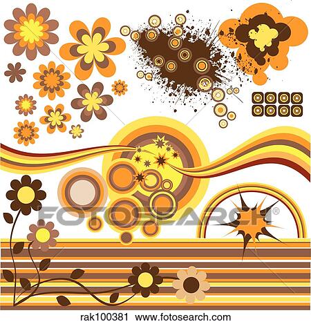 retro design elements View Large Illustration Clip Art - retro design elements. Fotosearch