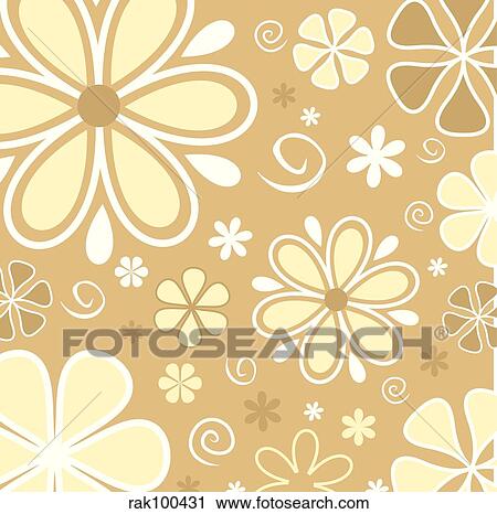 Clip Art - Retro flower background. Fotosearch