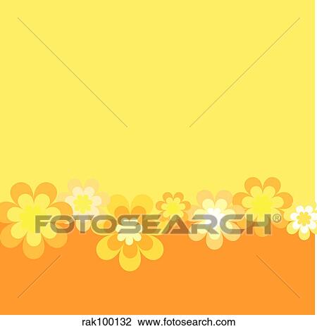 Drawing - retro flowers. Fotosearch