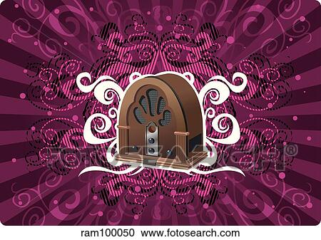 retro radio View Large Illustration Clipart - retro radio. Fotosearch