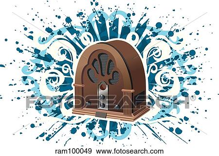 retro radioblue View Large Illustration Stock Illustration - retro radioblue. Fotosearch