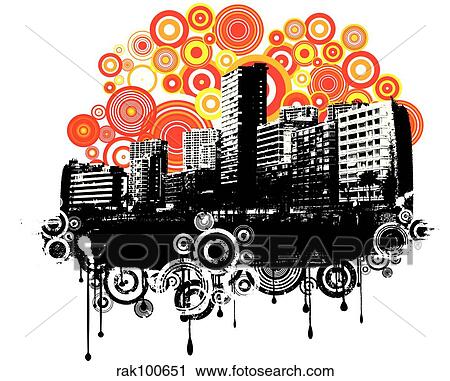 Retro urban grunge View Large Illustration Clip Art - Retro urban grunge. Fotosearch