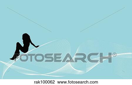 Drawing - Riding the waves. Fotosearch