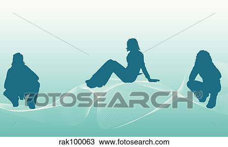 Drawing - riding the waves. Fotosearch