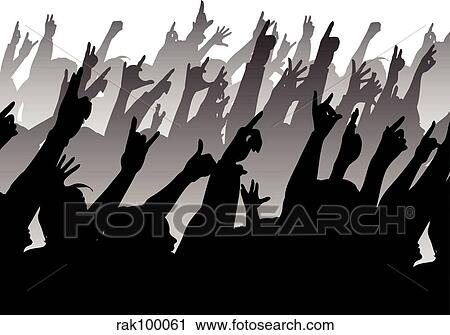 Rock crowd View Large Illustration Clip Art - Rock crowd. Fotosearch