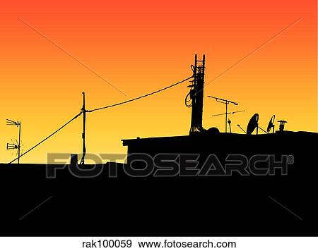 Rooftop ariels View Large Illustration Stock Illustration - Rooftop ariels. Fotosearch