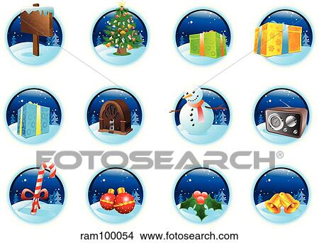 santa set View Large Illustration Stock Illustration - santa set. Fotosearch