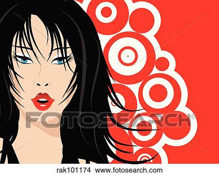 Stock Illustration - sexy female face. Fotosearch
