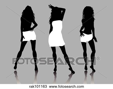 Sexy females View Large Illustration Drawing - Sexy females. Fotosearch