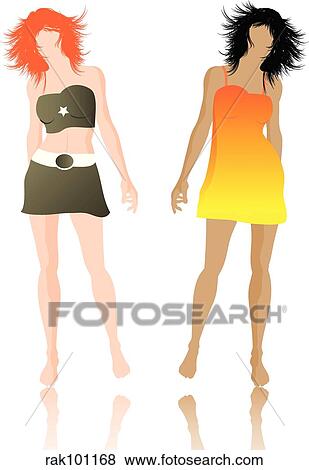 Stock Illustration - Sexy females. Fotosearch
