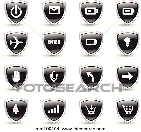 shield black View Large Illustration Stock Illustration - shield black. Fotosearch