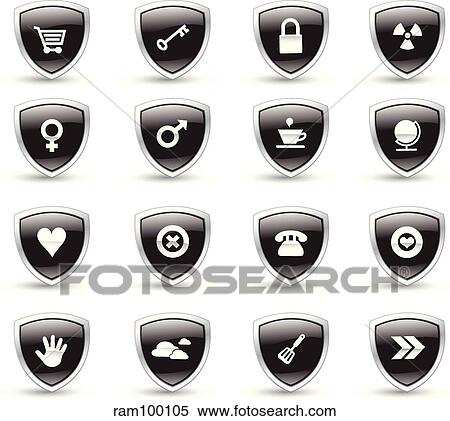 shield black View Large Illustration Stock Illustration - shield black. Fotosearch