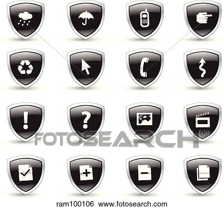 shield black View Large Illustration Stock Illustration - shield black. Fotosearch