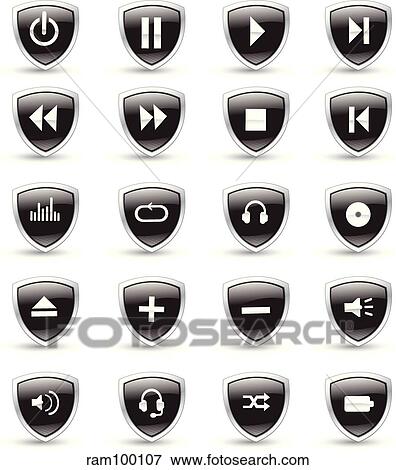 Stock Illustration - shield black. Fotosearch