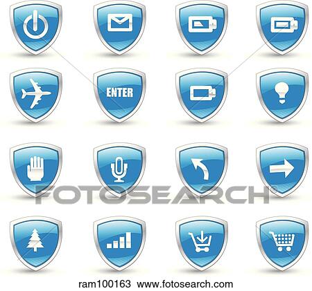 shield blue View Large Illustration Drawing - shield blue. Fotosearch