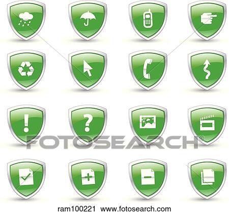 shield green View Large Illustration Clip Art - shield green. Fotosearch
