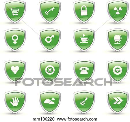 shield green View Large Illustration Clipart - shield green. Fotosearch