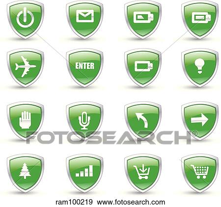 shield green View Large Illustration Stock Illustration - shield green. Fotosearch
