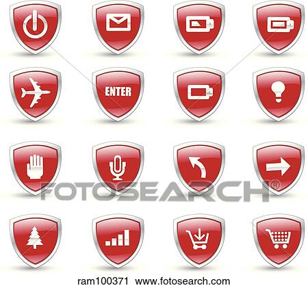 Clip Art - shield red. Fotosearch