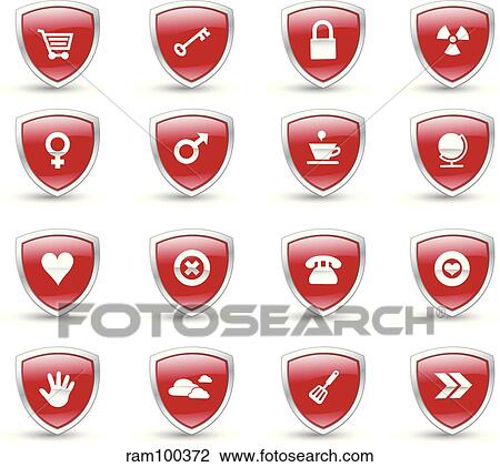 Drawing - shield red. Fotosearch
