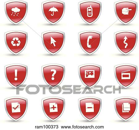 shield red View Large Illustration Drawing - shield red. Fotosearch