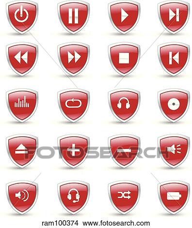 Stock Illustration - shield red. Fotosearch