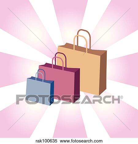 shopping bags View Large Illustration Stock Illustration - shopping bags. Fotosearch