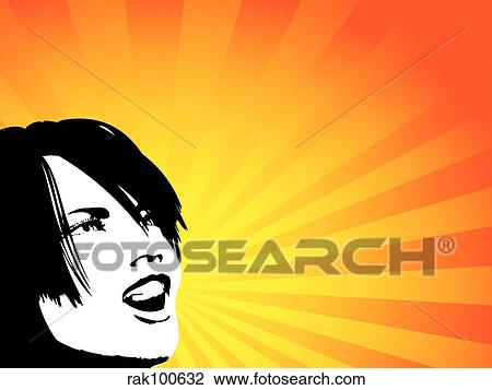 shouting female View Large Illustration Drawing - shouting female. Fotosearch