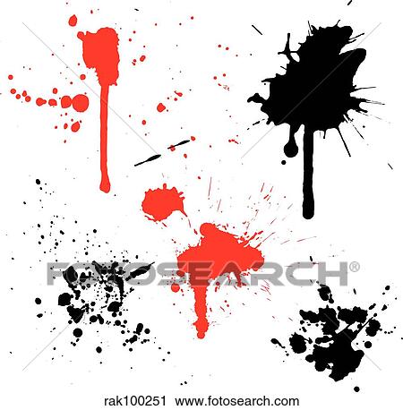 Splats and drips View Large Illustration Clip Art - Splats and drips. Fotosearch