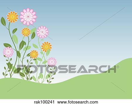 Spring flowers View Large Illustration Clip Art - Spring flowers. Fotosearch
