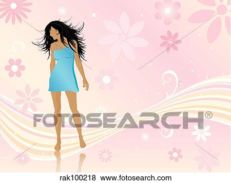 Summer female View Large Illustration Stock Illustration - Summer female. Fotosearch