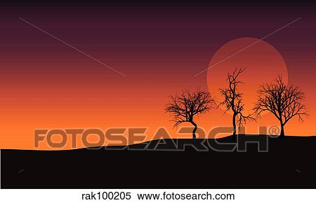 Sunset View Large Illustration Stock Illustration - Sunset. Fotosearch