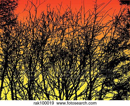 trees at sunset View Large Illustration Stock Illustration - trees at sunset. Fotosearch