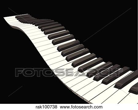 wavy piano keys View Large Illustration Stock Illustration - wavy piano keys. Fotosearch