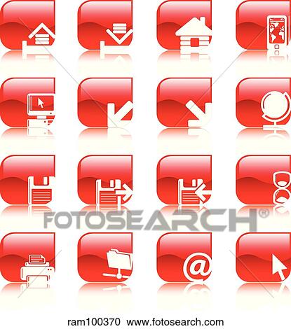 Clipart - WEB red reflection. Fotosearch