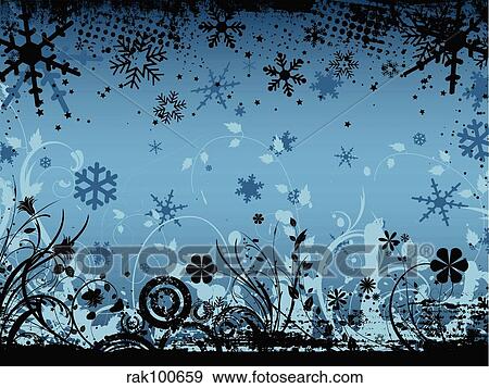 Stock Illustration - winter floral grunge. Fotosearch
