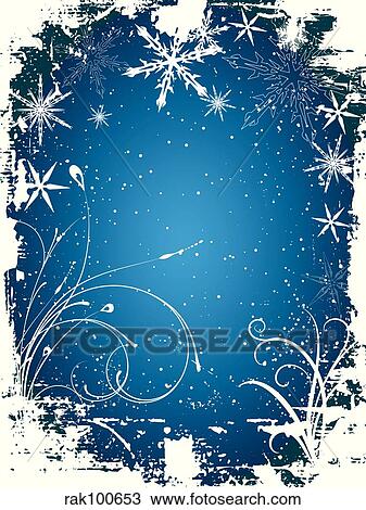 Winter grunge View Large Illustration Drawing - Winter grunge. Fotosearch