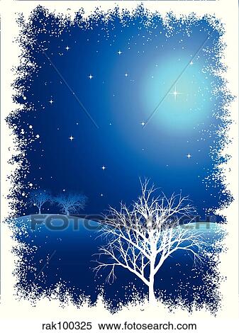 Winter landscape View Large Illustration Stock Illustration - Winter landscape. Fotosearch