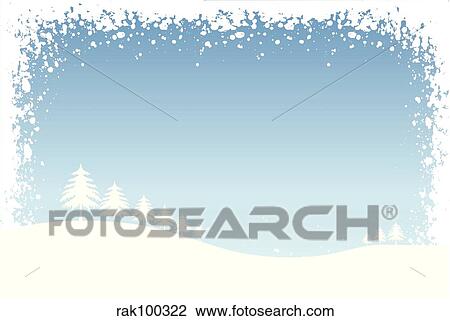 Winter scene Drawing | rak100322 | Fotosearch